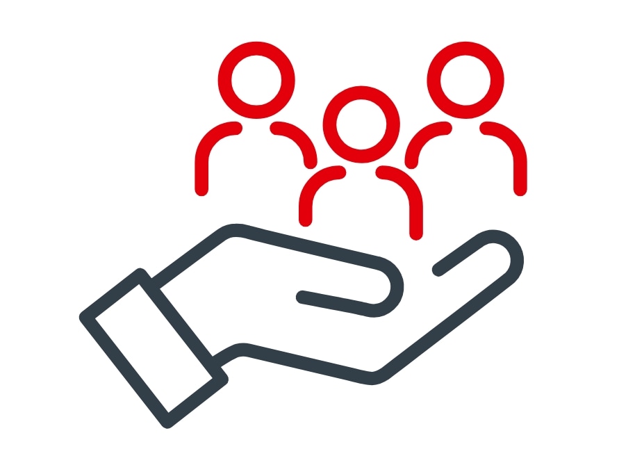 Icon drawing of hand and male on hand